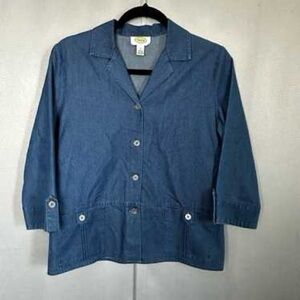 Talbots Petites Women’s size 8 Chambray Denim Shirt Jacket
